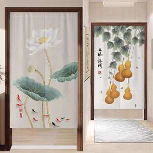 中式厕所门对门化解入户玄关风水门帘遮挡隔断帘卧室卫生间免打孔