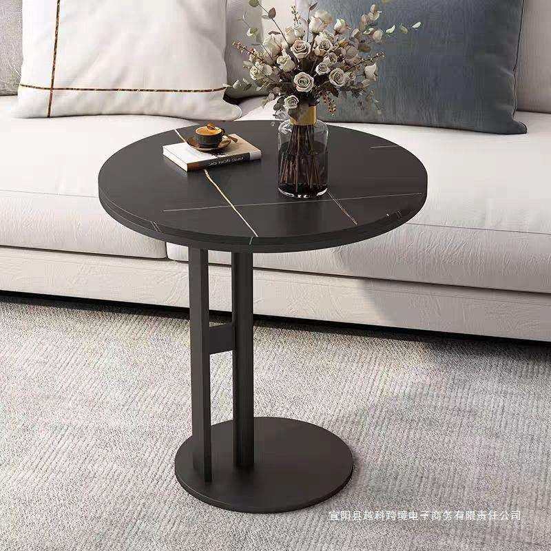 轻奢岩板边几小茶几沙发角几意式极简阳台茶桌小圆桌可移动小桌子