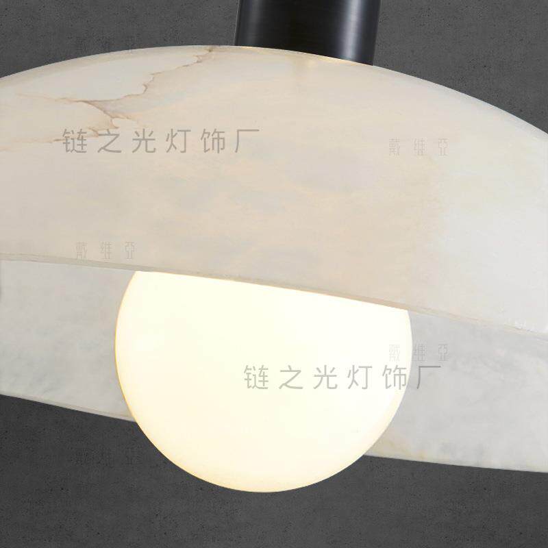 北欧三头云石小吊灯后现代餐厅吧台灯新中式茶室书房阳台过道灯具