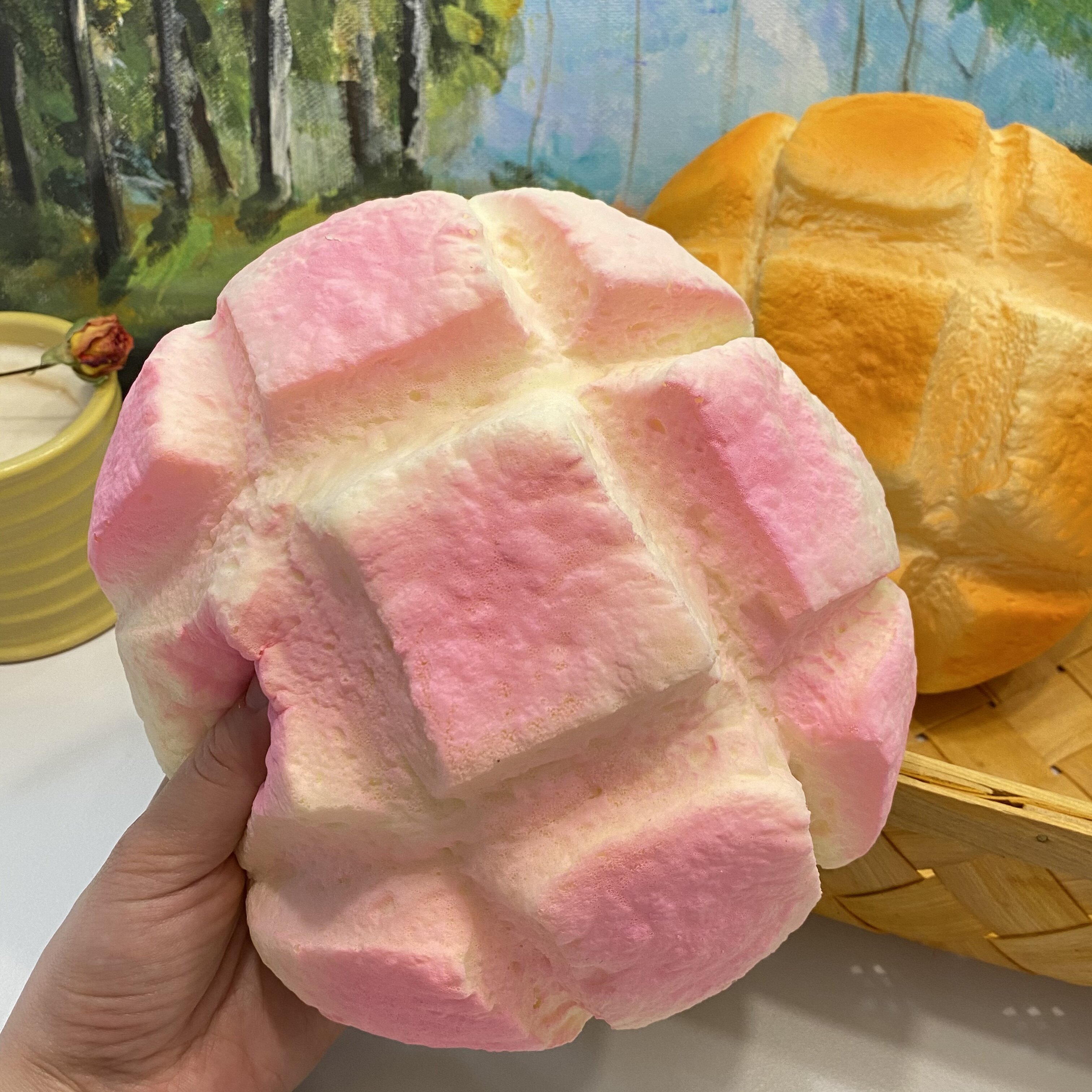 慢回弹吐司菠萝包熔岩面包香味squishy软捏捏乐玩具解压发泄礼物