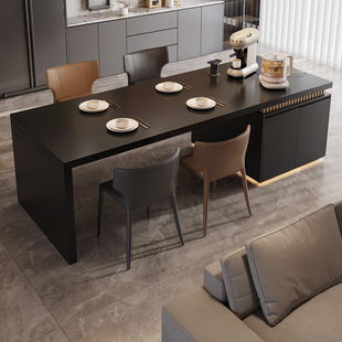 2025新款 岩板岛台餐桌一体齐平倒台餐厅厨房中导台西厨操作台定制