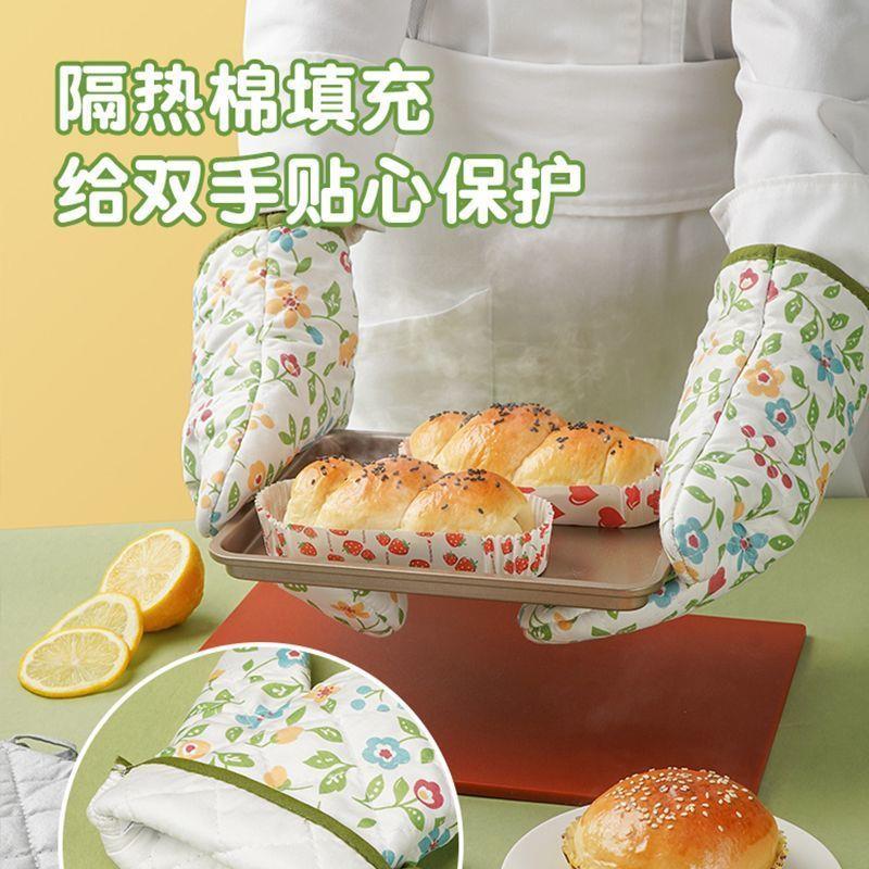 微波炉手套隔热防烫手套硅胶厨房烤箱手套家用耐高温加厚