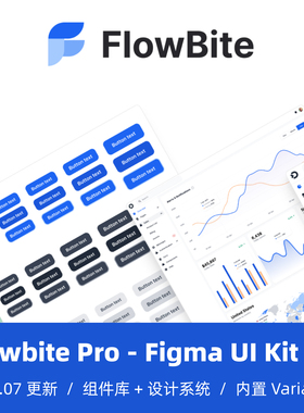 Flowbite Pro UI Kit v3.1 - Figma 组件库&设计系统 202507更新