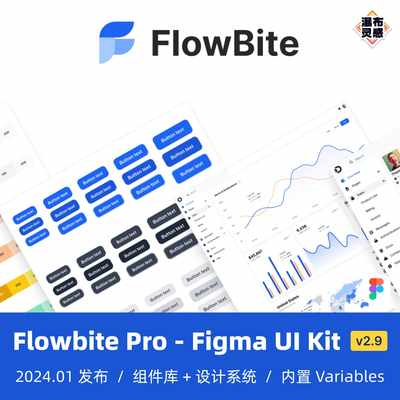 Flowbite Pro v2.9 - Figma 组件库&设计系统 Tailwind CSS