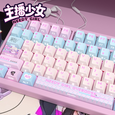 主播女孩侧刻透光键帽