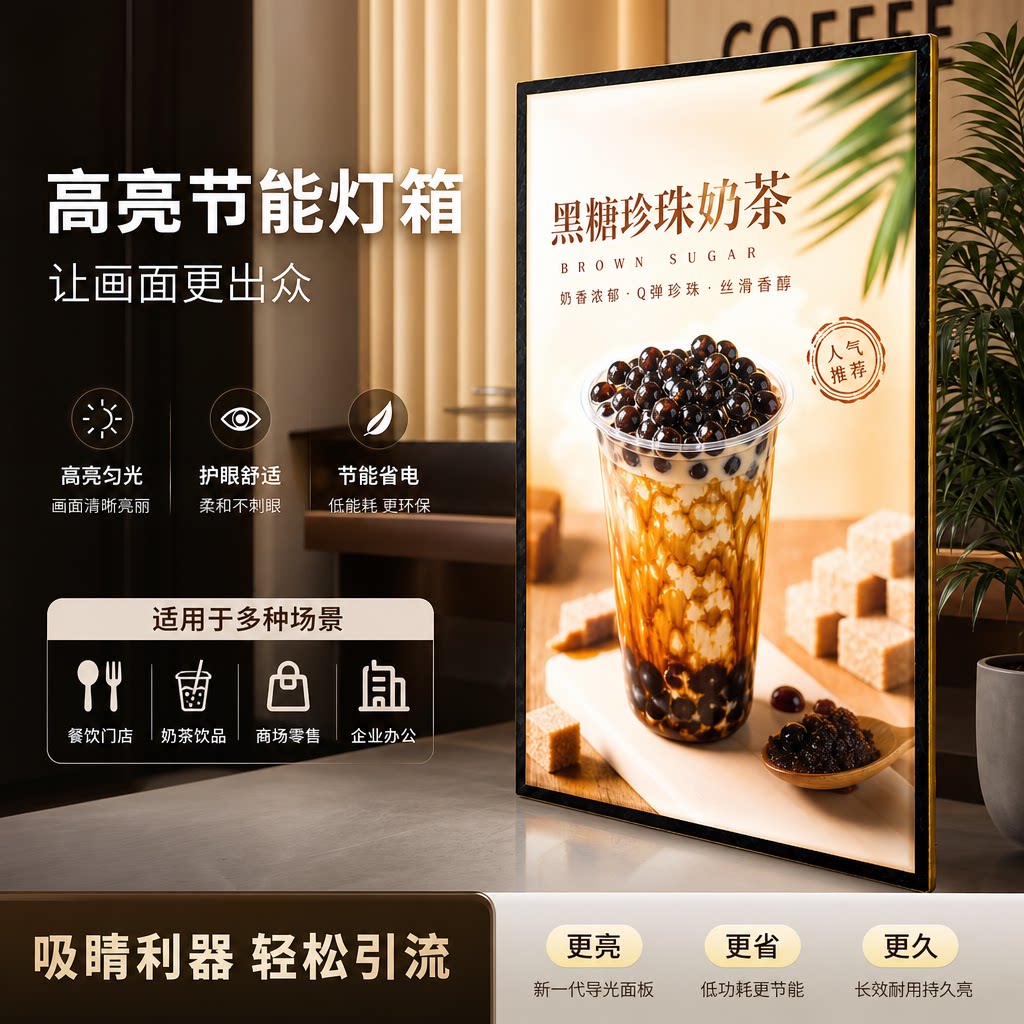 新款抽画式灯箱快餐店汉堡小吃点灯箱