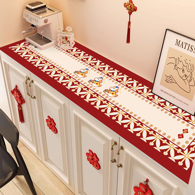 餐边柜桌垫过年喜庆氛围感装饰垫硅藻泥电视柜台面保护垫鞋柜垫子,居家布艺,桌布,淘宝优惠券,粉丝福利购,淘宝优惠卷
