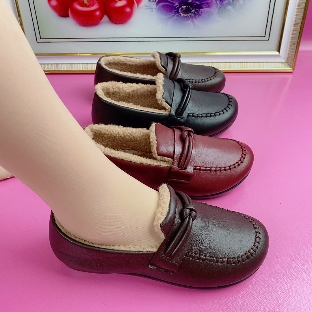 25冬季新款加绒加厚豆豆保暖棉鞋