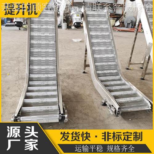 果蔬加工垃圾提升输送机 大豆上料小型爬坡输送机 料斗链板提升机