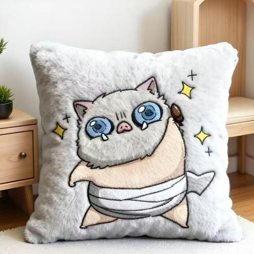 鬼灭之刃伊之助毛绒嘴平抱枕