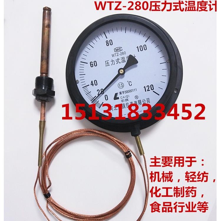 直销红旗WTZ WTQ280压力式温度计锅炉水温油温远传蒸气指针温度表