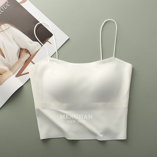 浅色舒适亲肤打底吊带背心白色盐系胸垫内搭抹胸女 田老板力荐