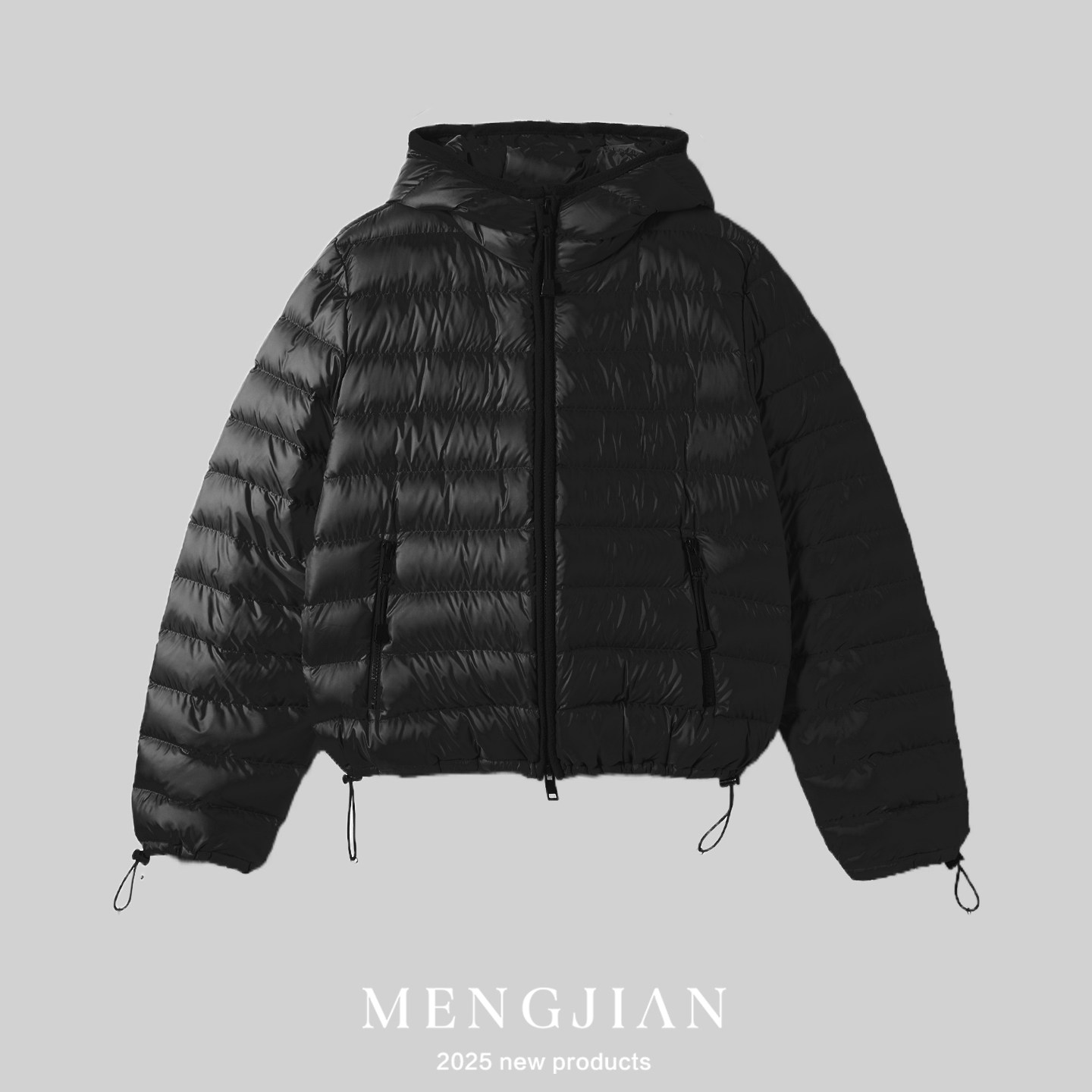 排骨连帽轻薄白鹅绒羽绒服