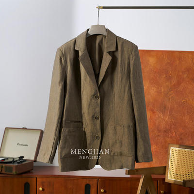 【大女主】MENG JIAN -汉麻+亚麻极简百搭气质西装外套