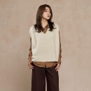 MENGJIAN牦牛绒V领针织马甲女25冬季 极简风叠搭上衣廓形背心 新款