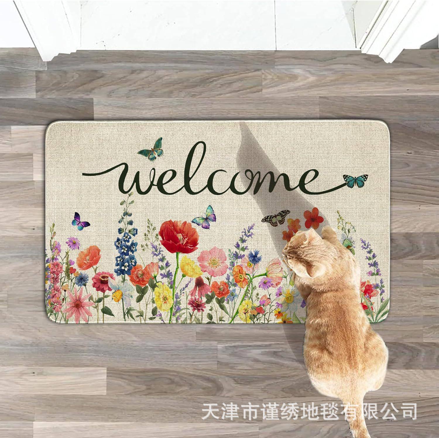 跨境母亲节玄关入户门垫春天复古装饰脚垫亚马逊发家用地垫地毯,居家布艺,家用脚垫,淘宝优惠券,粉丝福利购,淘宝优惠卷