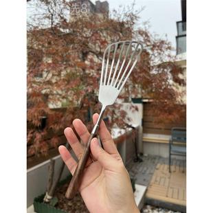 轻奢胡桃木 304不锈钢蝴蝶煎铲漏铲煎饼煎鱼煎蛋铲子料理铲