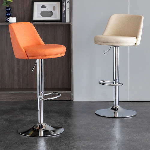 其一现代轻奢舒适护腰吧台椅家用简约酒吧椅高脚凳可升降收岛台椅