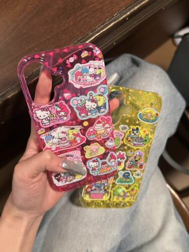 ins可爱卡通透色三丽鸥拓麻歌子贴纸双层印花17适用iphone17promax手机壳16苹果17pro新款16pro女13/14防摔15