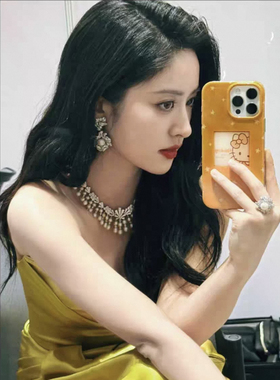 沈月同款适用新款苹果16promax手机壳ins姜黄色可爱星星哈喽kt猫Mate60pro链条华为mate70pro+挂绳iPhone15女