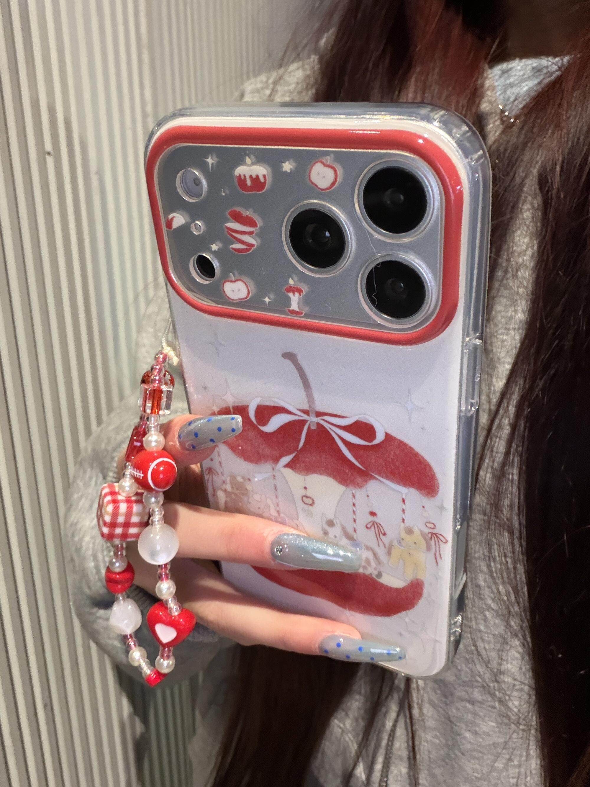 ins韩系可爱蝴蝶结苹果核旋转木马双层印花适用iphone17promax手机壳苹果17pro新款15创意16pro女13/14防摔16,3C数码配件,手机保护套/壳,淘宝优惠券,粉丝福利购,淘宝优惠卷