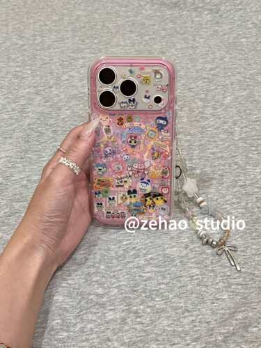 ins透粉古早卡通可爱拓麻歌子游戏机双层印花适用iphone17promax手机壳苹果17pro新款15创意16pro女13/14防摔