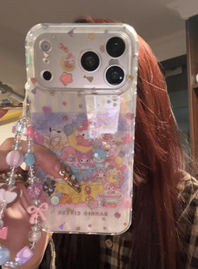 ins可爱卡通三丽鸥紫色马戏团适用iphone17promax手机壳17苹果17pro新款15创意16pro女13双层防摔14保护套16