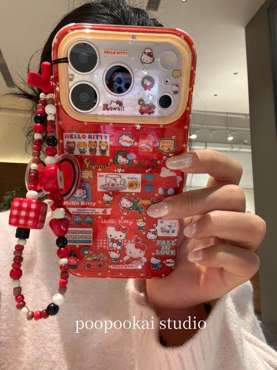 ins风闪粉可爱kt猫咪插画双层印花适用iphone17promax手机壳苹果17pro新款15创意16pro女13/14防摔17保护套16,3C数码配件,手机保护套/壳,淘宝优惠券,粉丝福利购,淘宝优惠卷