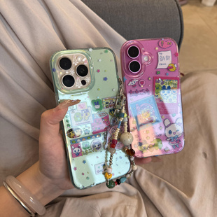 夏日透色拓麻歌子适用iPhone16promax手机壳新款苹果15pro创意卡通14pro个性13pro可爱16pro防摔保护套少女