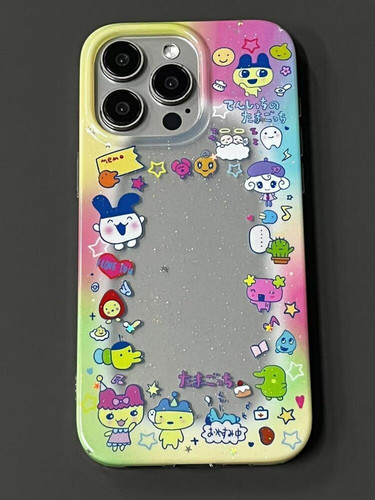 ins彩色晕染边镂空拓麻歌子双层印花韩系14适用iphone16promax苹果16pro手机壳苹果16/13软15Promax保护套15p