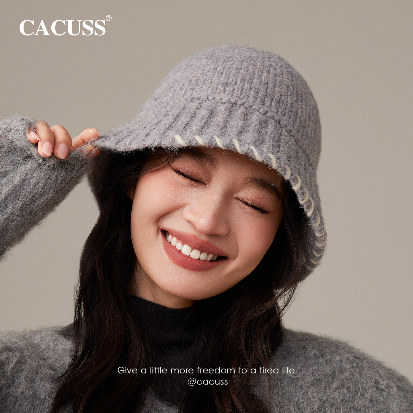 CACUSS秋冬新款针织渔夫帽子女款