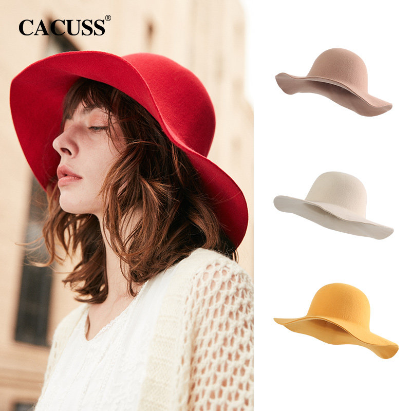 Cacuss官方outlet显脸小绵羊毛帽子女秋冬多色百搭礼帽大檐渔夫帽怎么样,好用不?