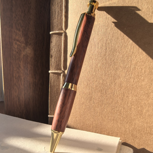 万柏红色花梨木签字笔水笔高档商务礼品按压式木笔按动中性笔办公成人礼宝珠笔按动笔男士高颜值礼物圆珠笔