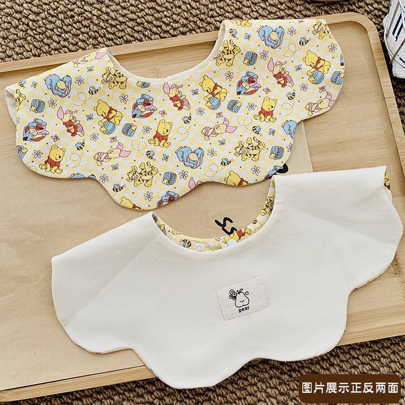 雪梨佩尔ins韩版新生儿口水巾双面花瓣A类棉质围嘴宝宝口水兜大版