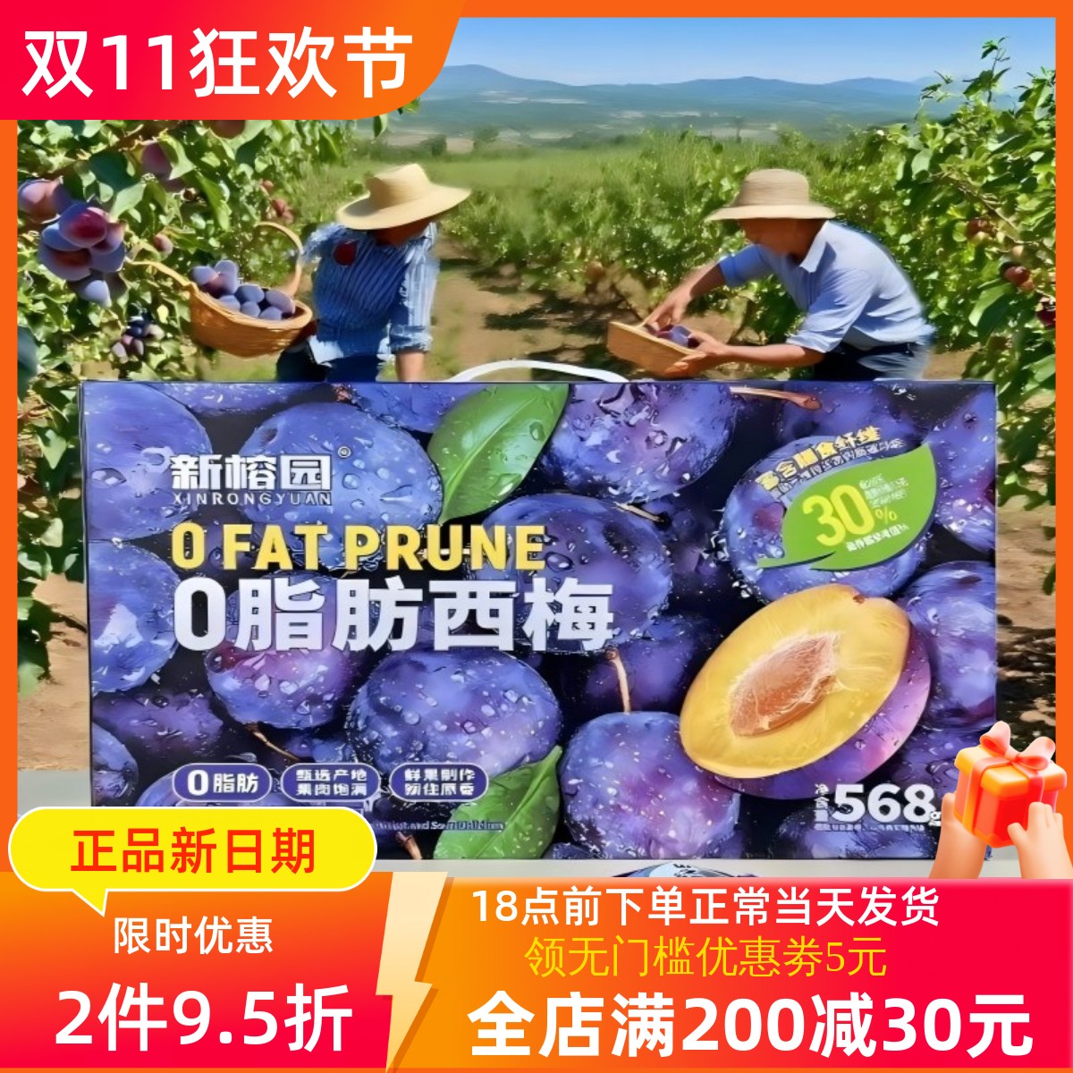 新榕园0脂肪西梅568g蜜饯果干