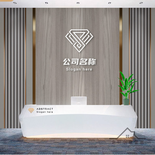 公司前台竹木纤维集成墙板