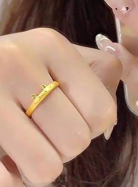 wink小奶龙戒指女开口可调节食指戒小众设计可爱生肖龙本命年