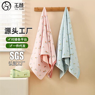 2025新款珊瑚纹印花吸水速干玉颜浴巾不掉毛成人款厂家批发