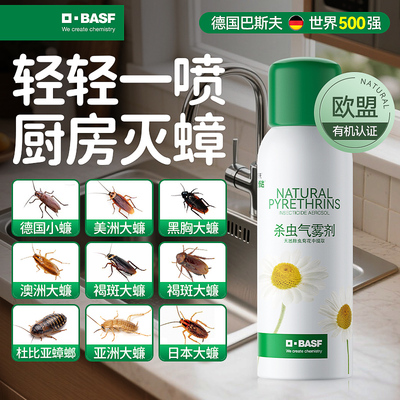 巴斯夫除虫菊厨房灭杀除蟑螂药气雾剂神器官方正品非全窝端非无毒