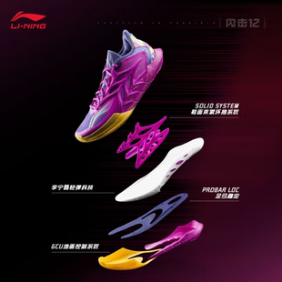 李宁闪击12新款篮球鞋男鞋新款专业比赛鞋低帮轻便耐磨篮球鞋