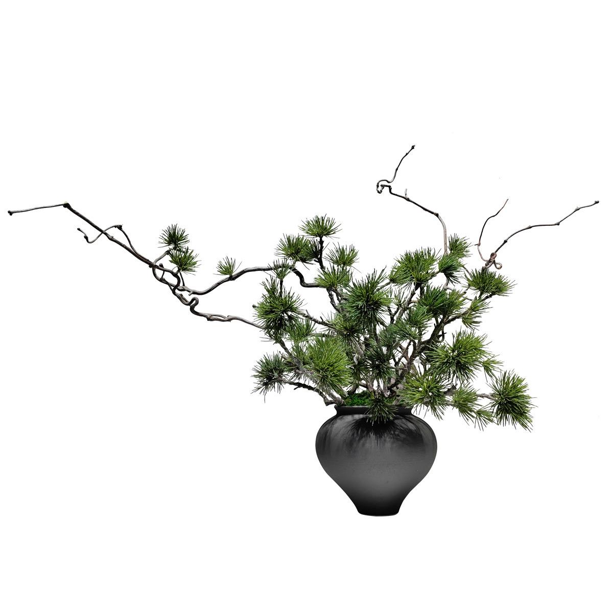 中式日式侘寂禅意仿真枯枝绿植盆景花艺民宿会所茶室酒店软装摆件