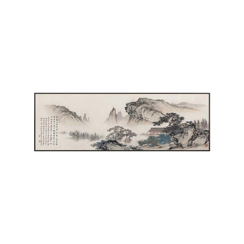 新中式老板公室画壁画沙发背景墙装饰画大气山水靠山画客厅挂画