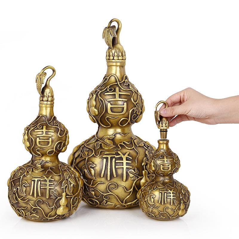 铜葫芦黄铜摆件黄铜开口大号吉祥如意家居用品装饰葫芦