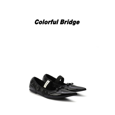 蝴蝶结平底玛丽珍浅口单鞋