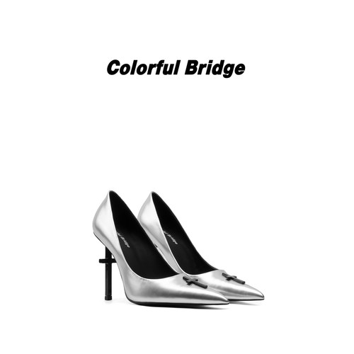 Colorful Bridge【银核】Crucifix十字架系列 机械银色女士高跟鞋