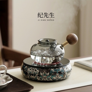 纪先生电陶炉玻璃提梁煮茶壶煮茶壶泡茶壶家用高档器煮茶炉烧水