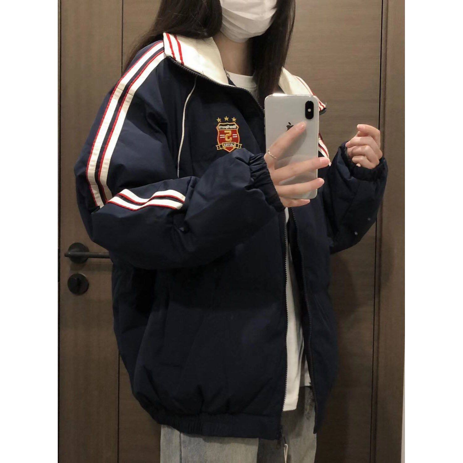 羽绒棉服女2025新款冬季学院风棉衣外套宽松加厚保暖国潮情侣棉袄