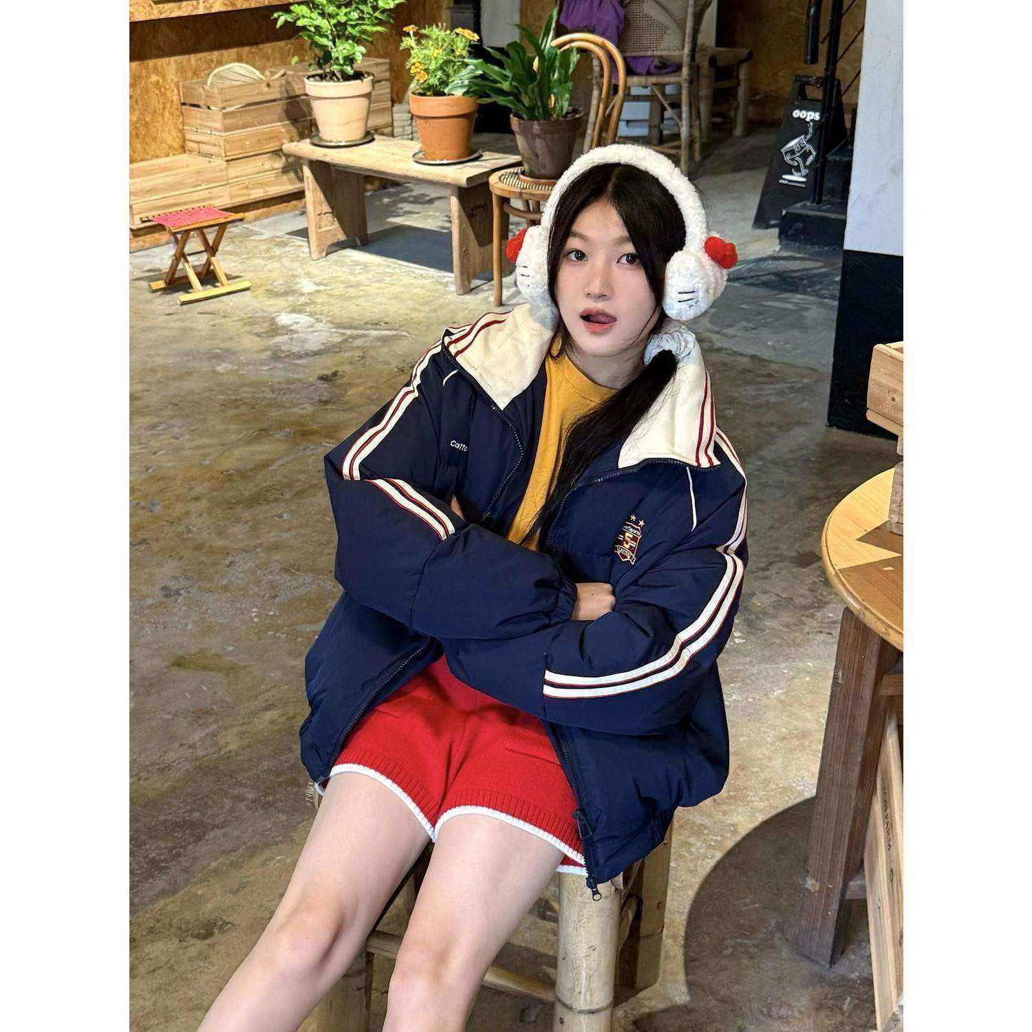 棉服女2026新款冬季学院风棉衣外套宽松加厚保暖国潮情侣棉袄