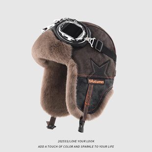 雷锋帽男款冬季加绒加厚保暖护耳飞行员帽子户外骑行防寒棉帽