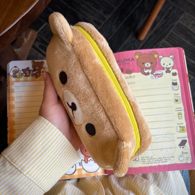 轻松熊笔袋高颜值ins风大容量小众不撞款铅笔盒可爱文具袋高中生